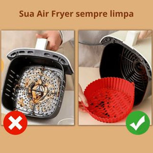 KIT 3 Forma De Silicone Para Air Fryer Forno Microondas Fritadeira Assadeira